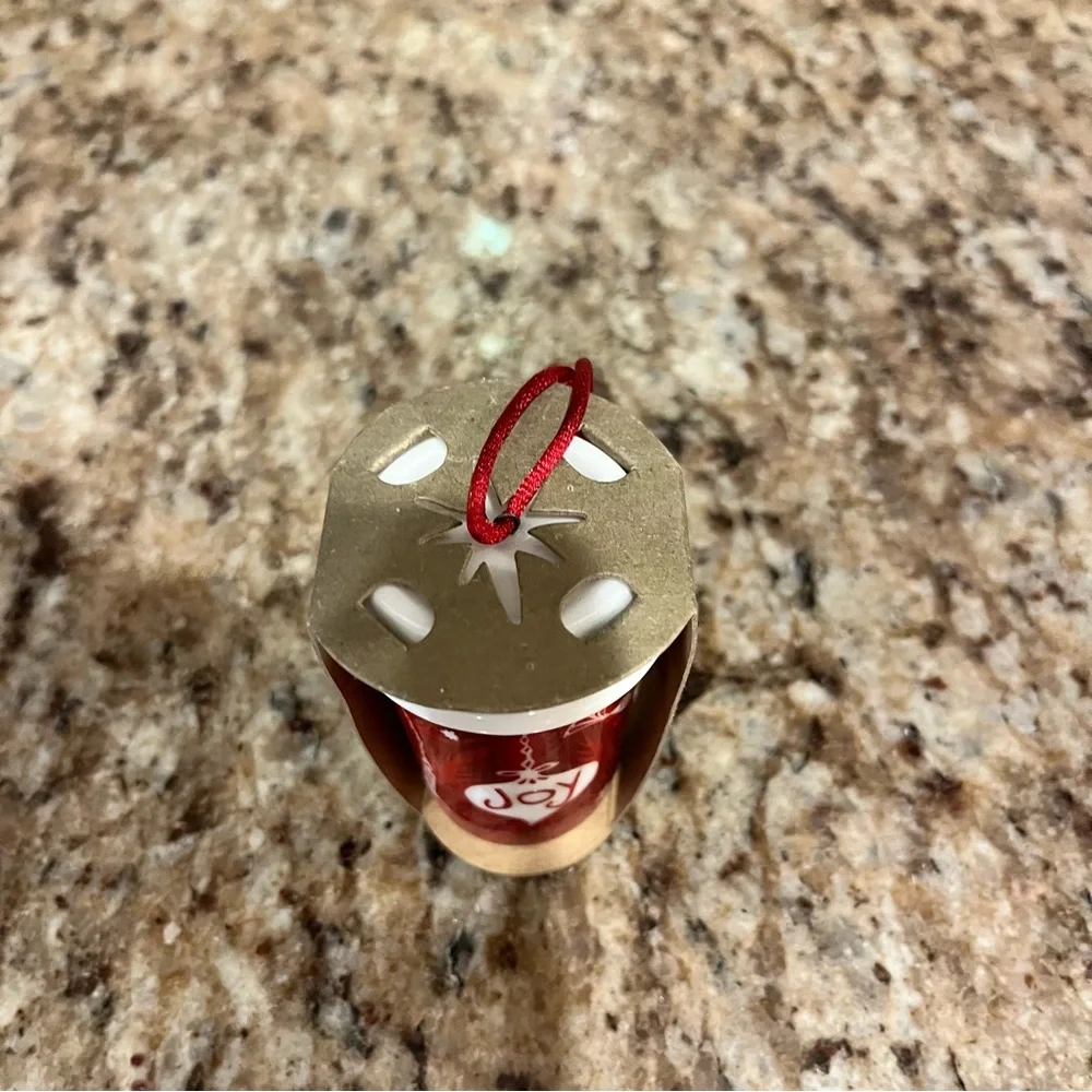 NWT Starbucks Red Ceramic Joy Holiday Christmas Tree Ornament Coffee Gift